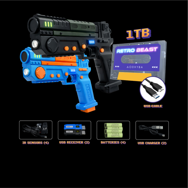 2 Player Set + Retro Beast (1TB) / Black and Blue